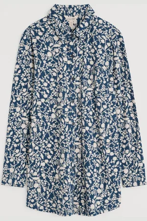 Seasalt Cornwall Dove Plant Jersey Button Through Shirt