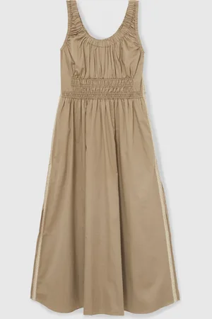 Reiss Anouk Craft Stitch Shirred Midi Kjole40