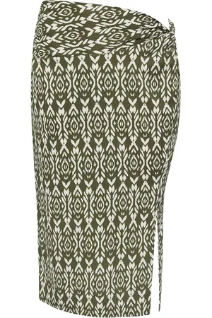 Evans Olive Ikat Rynket Midi Nederdele50-52