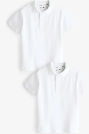 Clarks Short Sleeve 100% Cotton Boys Polo Shirts 2 Pack7 år (122cm)