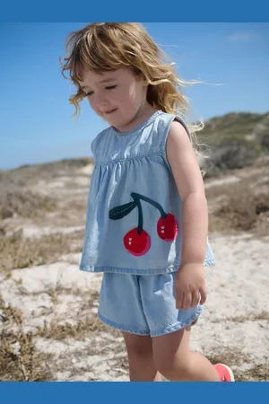 Next 100% Cotton Denim Blouse And Shorts Co-Ord Set (3mths-8yrs)116122cm