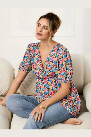 JoJo Maman Bébé Floral V-Neck Maternity Blouselarge