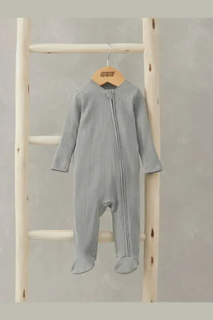 Mamas & Papas Green Rib Zip Sleepsuit5662cm