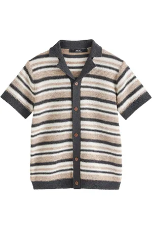 Next Textured Revere Collar Short Sleeve Knitted Polo Shirt (3-16yrs)146152cm