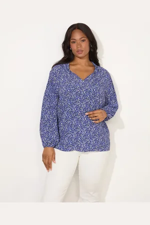Live Unlimited London Curve Ditsy Shirred Raglan Sleeve Blouse40