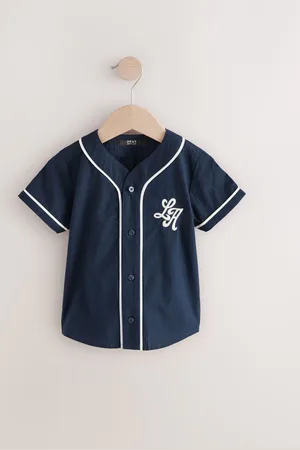 Next 100% Cotton Short Sleeve Varsity Baseball Neck Shirt (3mths-7yrs)110116cm