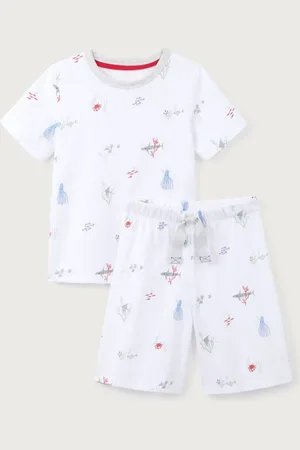 The White Company 100% Organic Cotton Under The Sea Relaxed Fit Shortie Pyjamas134140cm
