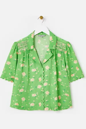 Oliver Bonas Textured Floral Short Sleeve Shirt