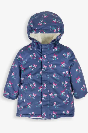 JoJo Maman Bébé Hooded Cosy Lined Printed Parka Jacket1.5 - 2 år (86 - 92cm)
