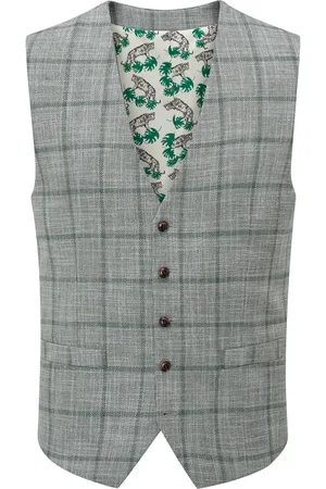 Skopes Tailored Fit Single Valetta Breasted Check Waistcoat52r