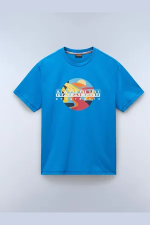 Napapijri Blue Valdor Short Sleeves 100% Cotton T-Shirtxlarge