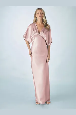 Next Brudepige Satin Flutter Sleeve Maxikjole44 Høj