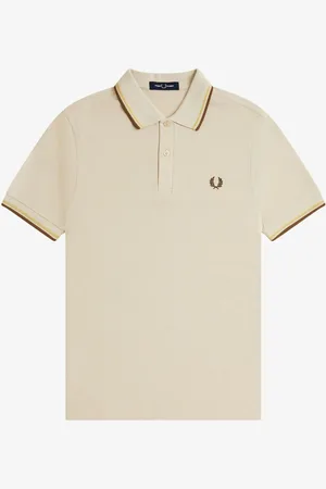 Fred Perry Poloskjorte med dobbelt stribe på kraveSmall