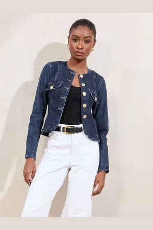 Lipsy London Collarless Denimjakke36