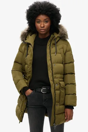 Superdry Everest Mid Faux Fur Puffer Jakke40