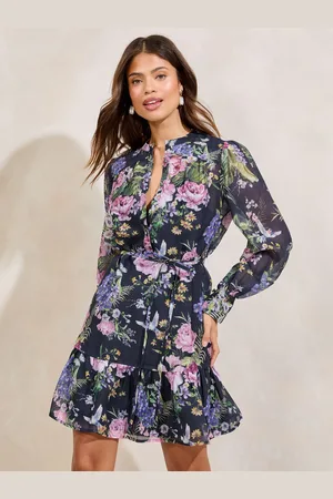Lipsy London Blomster Woven Mini Skjortekjole34
