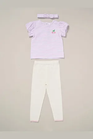 LILY & JACK Purple Printed Top and Legging Set8692cm