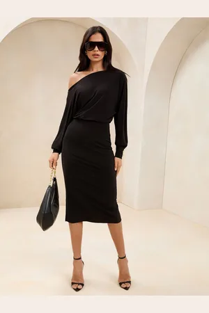 Lipsy London Slash Neck Jersey Bodycon Midi Dress38