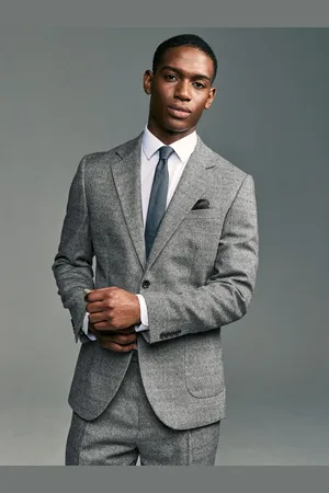 Next Slim Fit Textured Herringbone Suit Jacket46 Regular (UK 36 R)