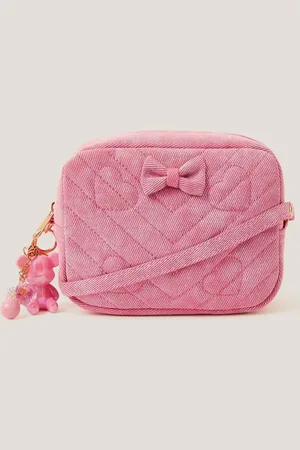 Monsoon Heart Quilted Denim Cross-Body Bagen