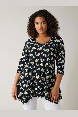 Evans V-Neck 3/4 Sleeve Tunic30-32