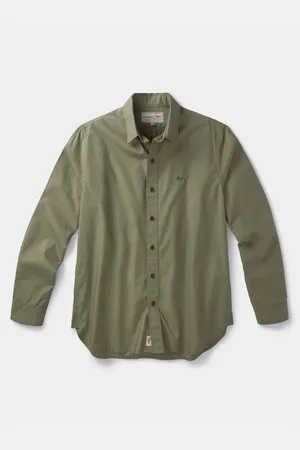 Aubin Green Chase Poplin 100% Cotton Shirtxlarge
