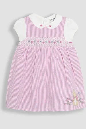 JoJo Maman Bébé Flopsy Bunny Stripe 100% Cotton Dress, Body & Knickers Set8086cm