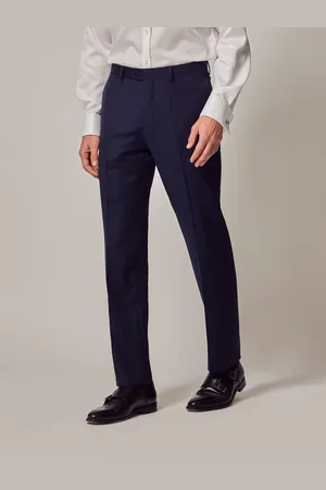Hawes & Curtis Slim Blue Twill Suit Trousers34