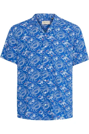 Blend Crab Print Resort Short Sleeve Shirtmedium