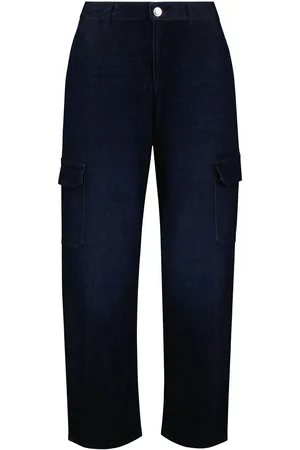 Baukjen Blå Økologisk Brede bukseben Cargobukser Jeans44