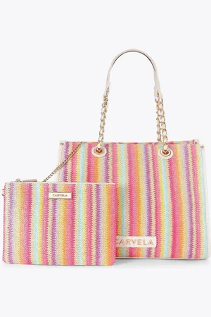 Carvela Pink Leila Raffia Tote Bagen