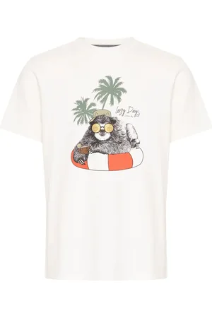 Blend Sloth Printed Short Sleeve 100% Cotton T-Shirtmedium