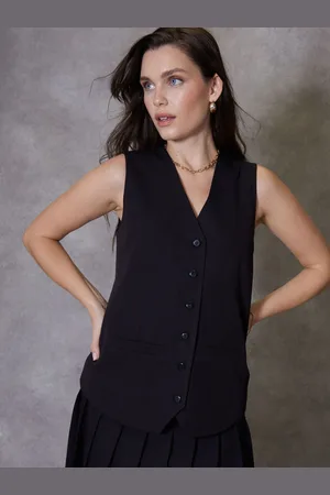 Threadbare Longline Fitted Tailored Waistcoat40