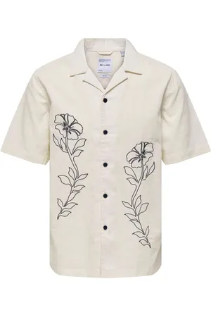 Only & Sons Onsgali Relax Resort Short Sleeve Embroidery 100% Cotton Shirtxlarge