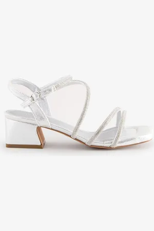 Simply Be Extra Bred pasform Low Block hæle Diamante Strap Detail Sandaler