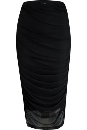 Pour Moi Maeve Ruched Mesh Midi Pencil Nederdele36