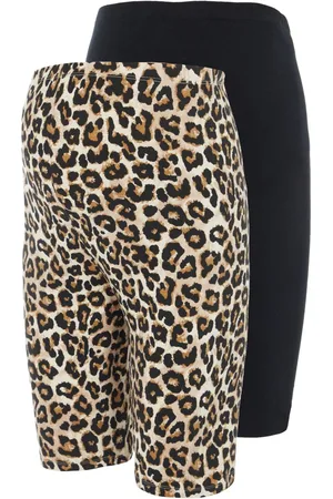 Mama;licious Printed And Plain Jersey Biker Shorts 2 PackXXL 16