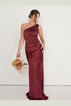 Six Stories En Skulder Satin Ruched Brudepige Kjole46