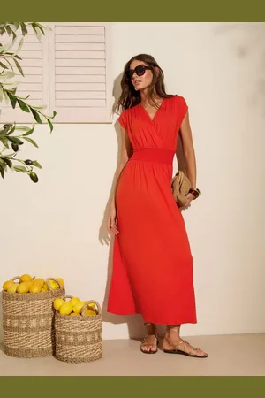 Friends Like These Wrap V-Neck Shirred Waist Maxi Dress52