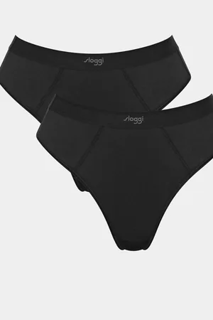Sloggi EVER Ease Black String Briefs 2 PackXXL