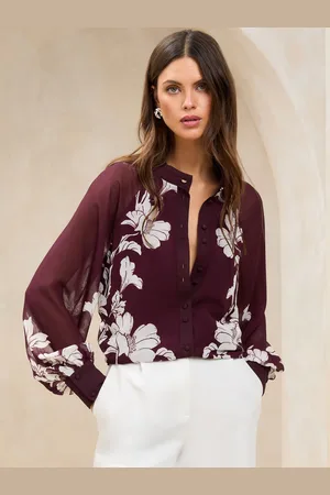 Lipsy London Langærmet Mandarinkrave Bluse46