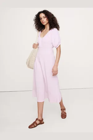 Banana Republic Viscose-Linen Dupioni Ruched Long Midi Dress38