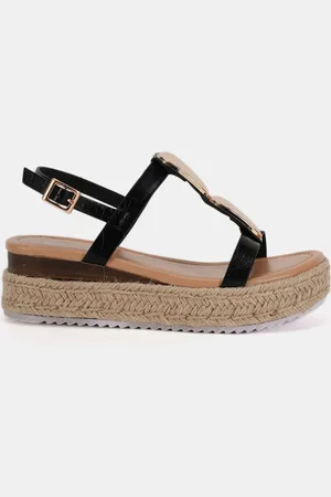 Novo SASKIA Hardware Detail Espadrille Flatform Sandalseu37
