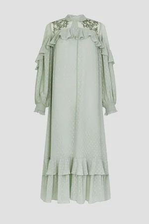 Monsoon Debbie Polka Dot Ruffle Maxi Dress42