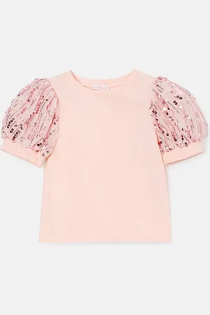Angel & Rocket Freya Pink Sequin Sleeve T-Shirt7 - 8 år (122 - 128cm)