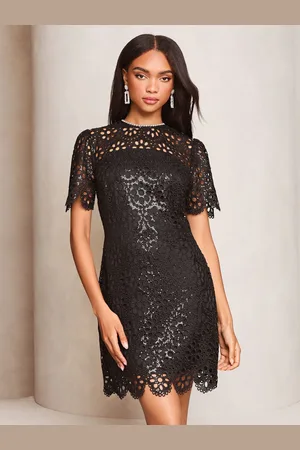 Lipsy London Premium Sequin Lace Mini Shift Dress44