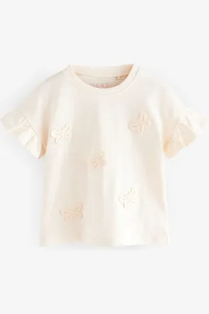 Next Short Sleeve Butterfly Appliqué 100% Cotton T-Shirt (3mths-7yrs)5 - 6 år (110 - 116cm)