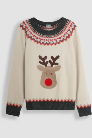 JoJo Maman Bébé Mens Reindeer Fair Isle JumperL