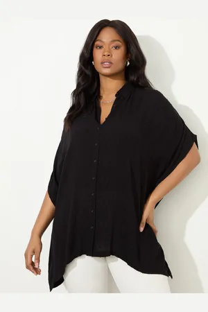 Live Unlimited London Petite Curve Dobby Button Through Tunic54