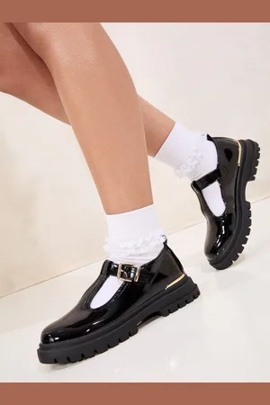 Lipsy London Imiteret læder Chunky Patent Dolly Skolesko